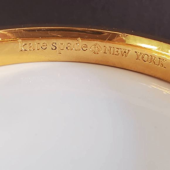 Kate Spade Spot the Spade Bangle Gold Plated with Black and Crystal‎ Accents - Picture 4 of 6
